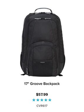 Targus Black 17" Laptop Backpack